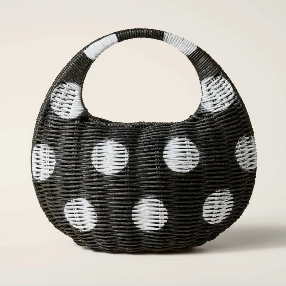Kate Spade x Target Black & White Polka Dot Woven bag